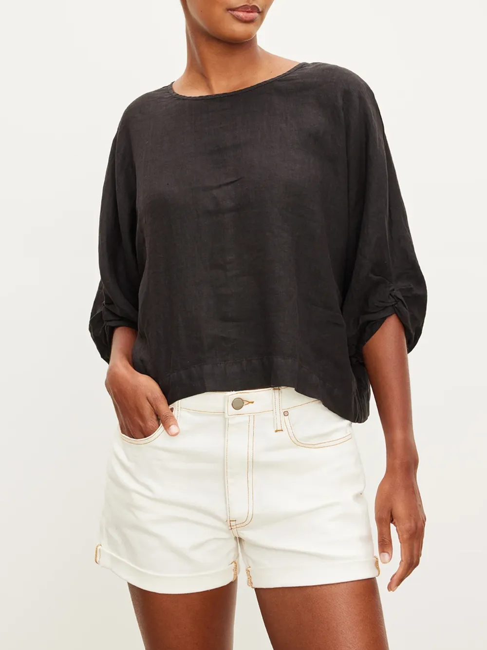 Cass Linen Crew Neck Top