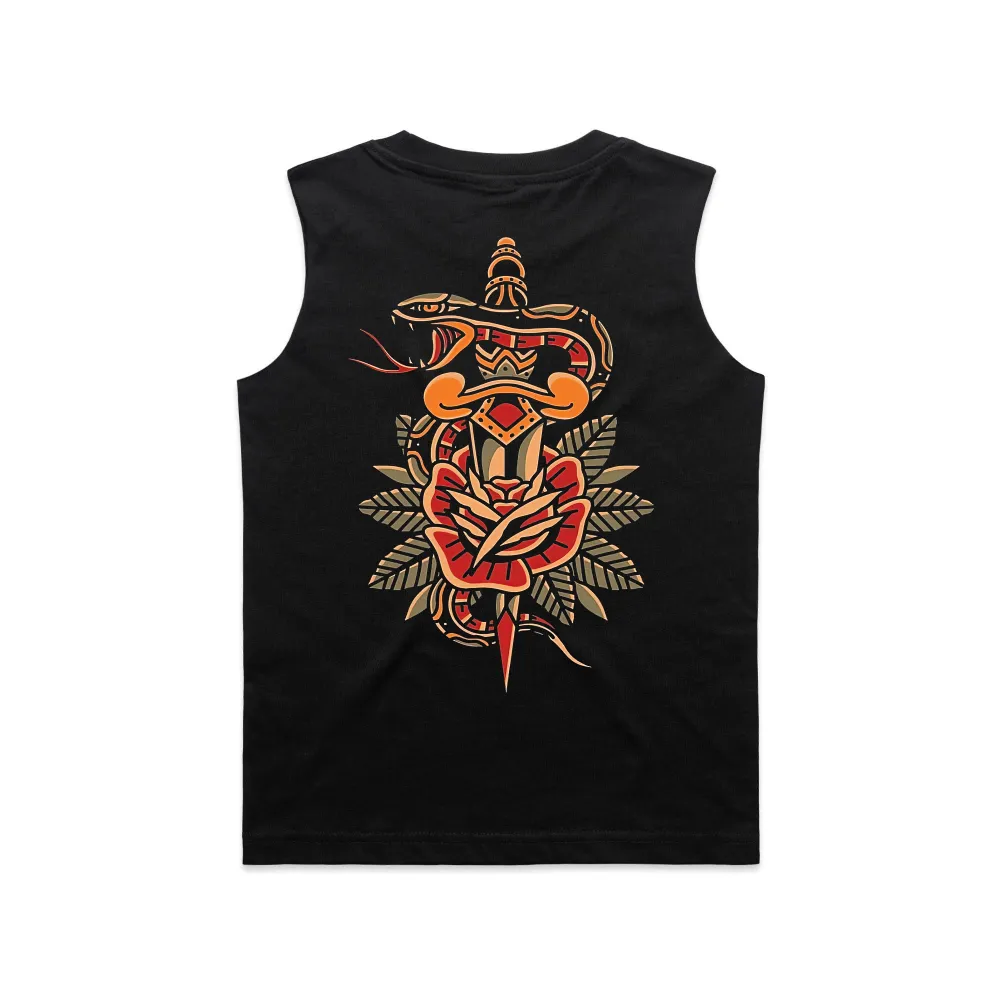 Snake Floral Print Men's Vest