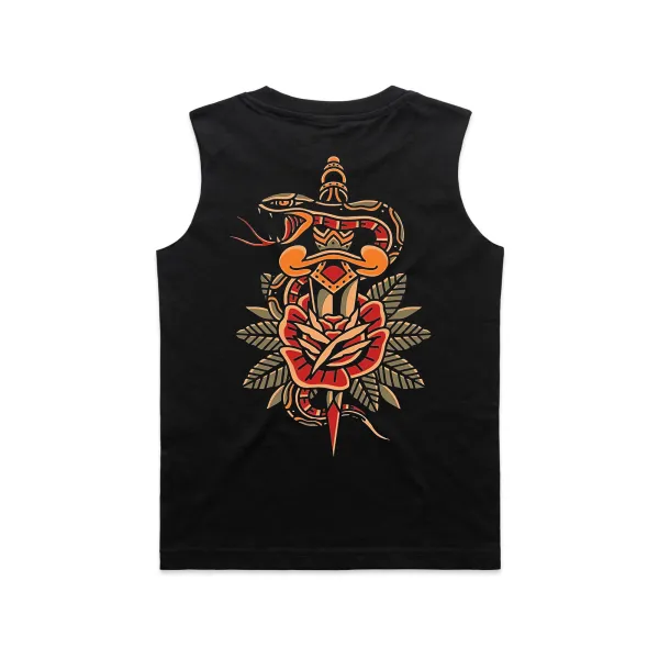 Snake Floral Print Men's Vest
