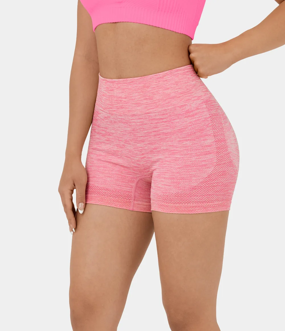 Seamless Flow High Waisted Butt Lifting Ruched Deep Dye Yoga Biker Shorts 3.5''