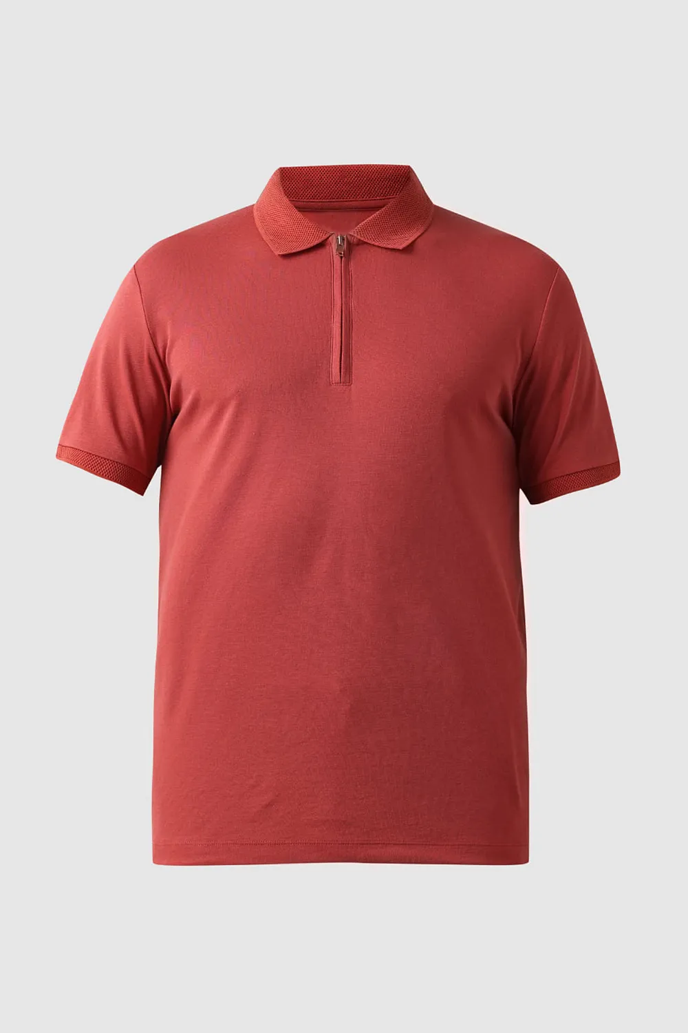 Pink Zip Detail Polo T-shirt