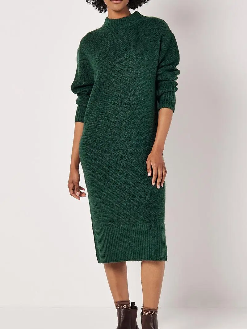 Waffle Knit Midi Dress