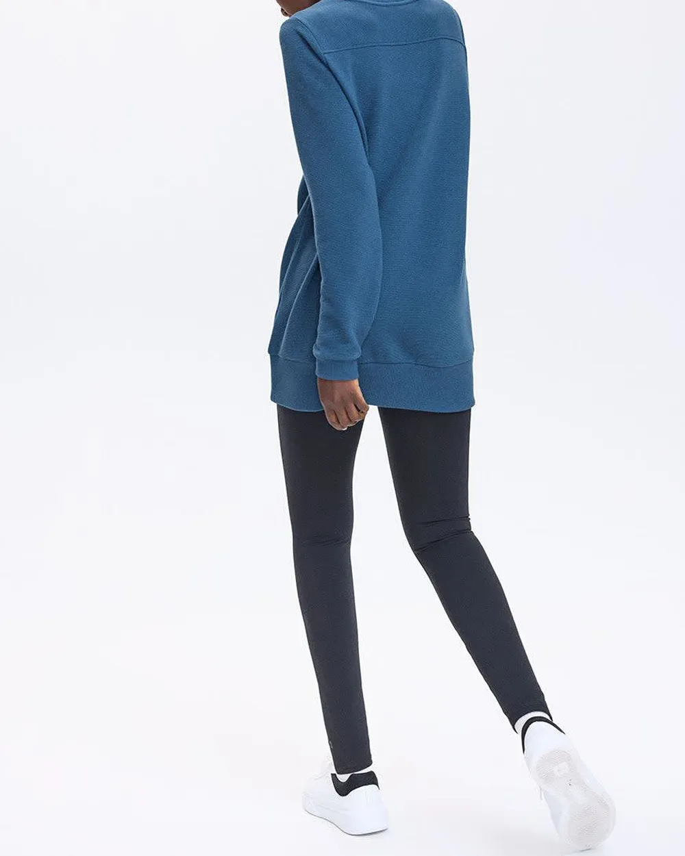 Long-Sleeve Crew-Neck Ottoman-Knit Tunic