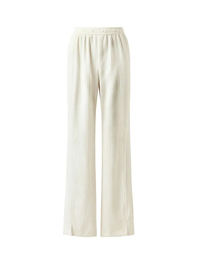 Full-Length Slit Knitted Women Pants