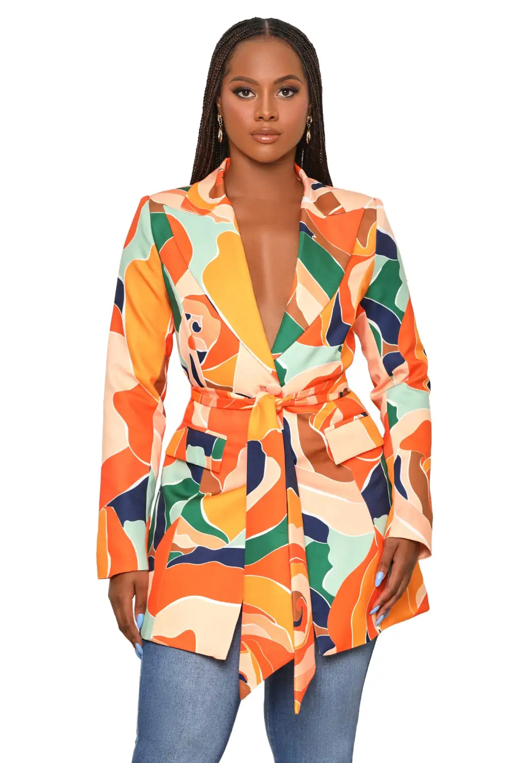 Artsy Babe Blazer (Orange Multi)