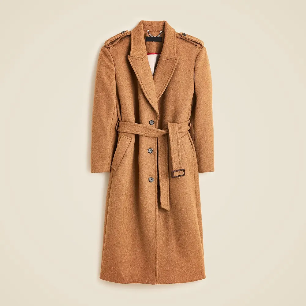 Wrap trench coat  double-faced wool blend