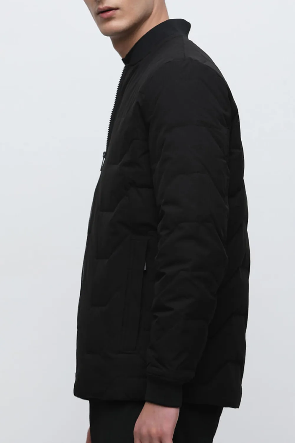 GREEN QUILTED REDOWN BOMBER JACKET