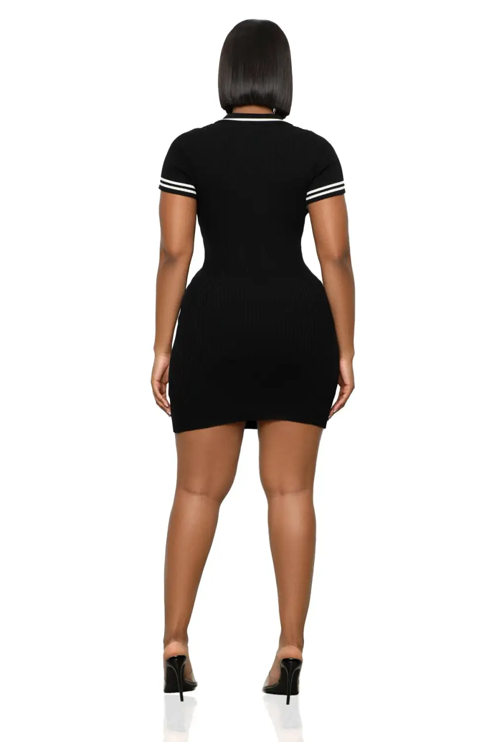 Match Made Collared Dress (Black)-FINAL SALE