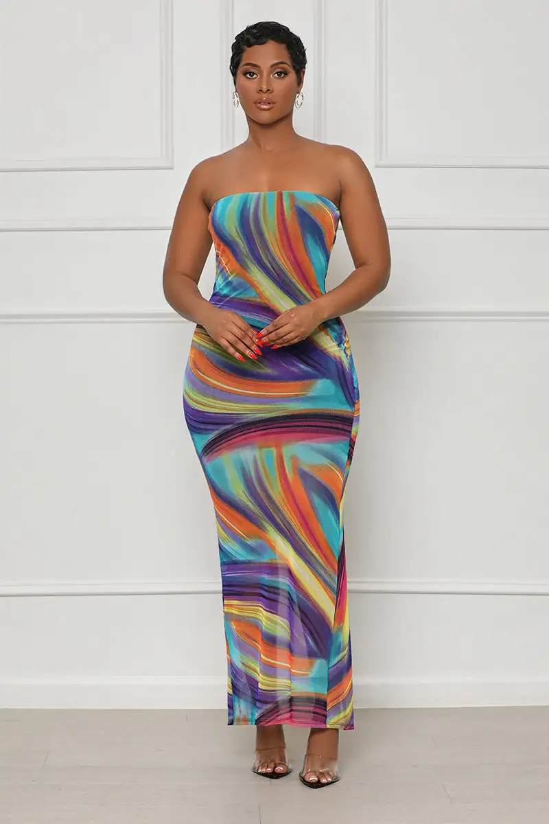 Living In Color Maxi Dress (Purple Multi)- FINAL SALE