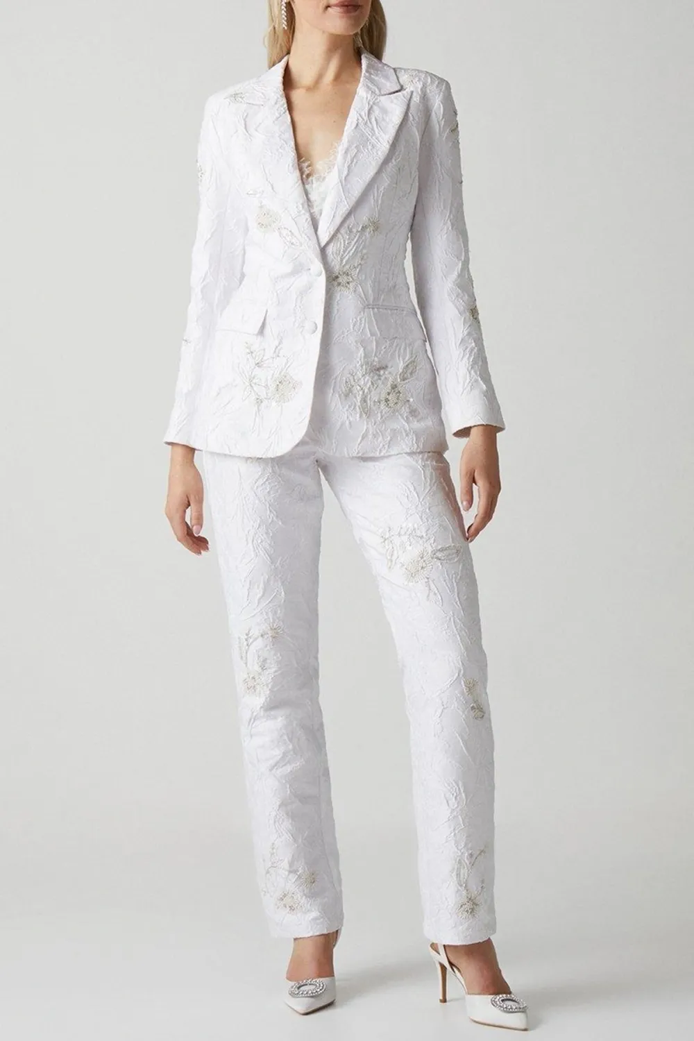 Premium Embellished Jacquard Blazer