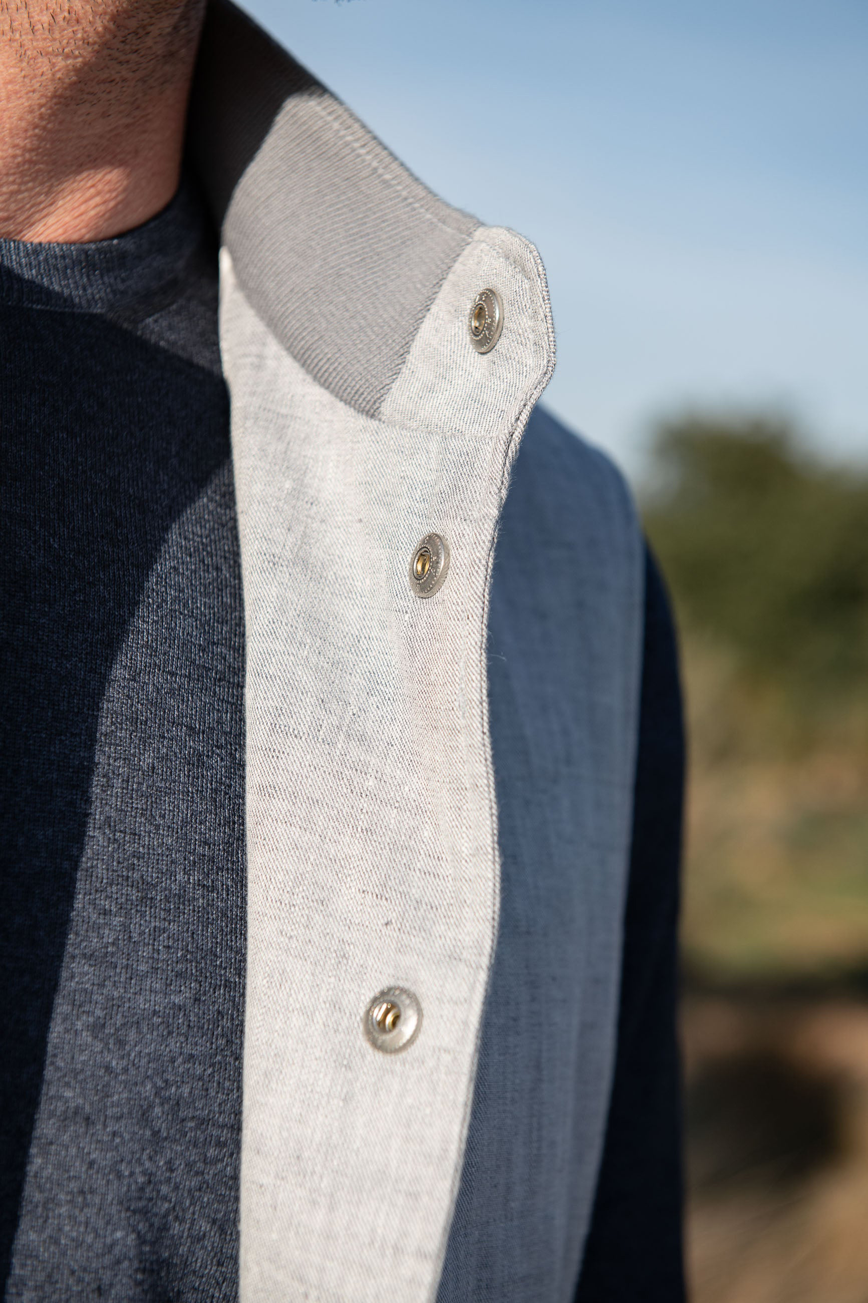 CHALK GREY LINEN VEST