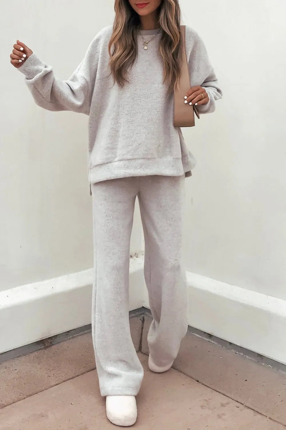 Taupe Brushed Lounge Sweatshirt