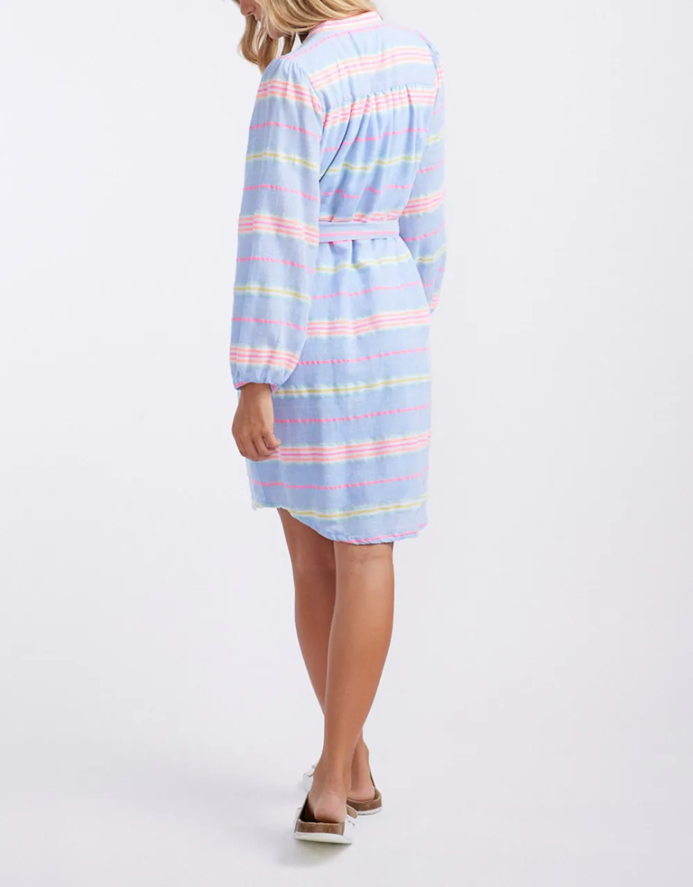 Balmy Nights Dress - Blue/Neon Stripe