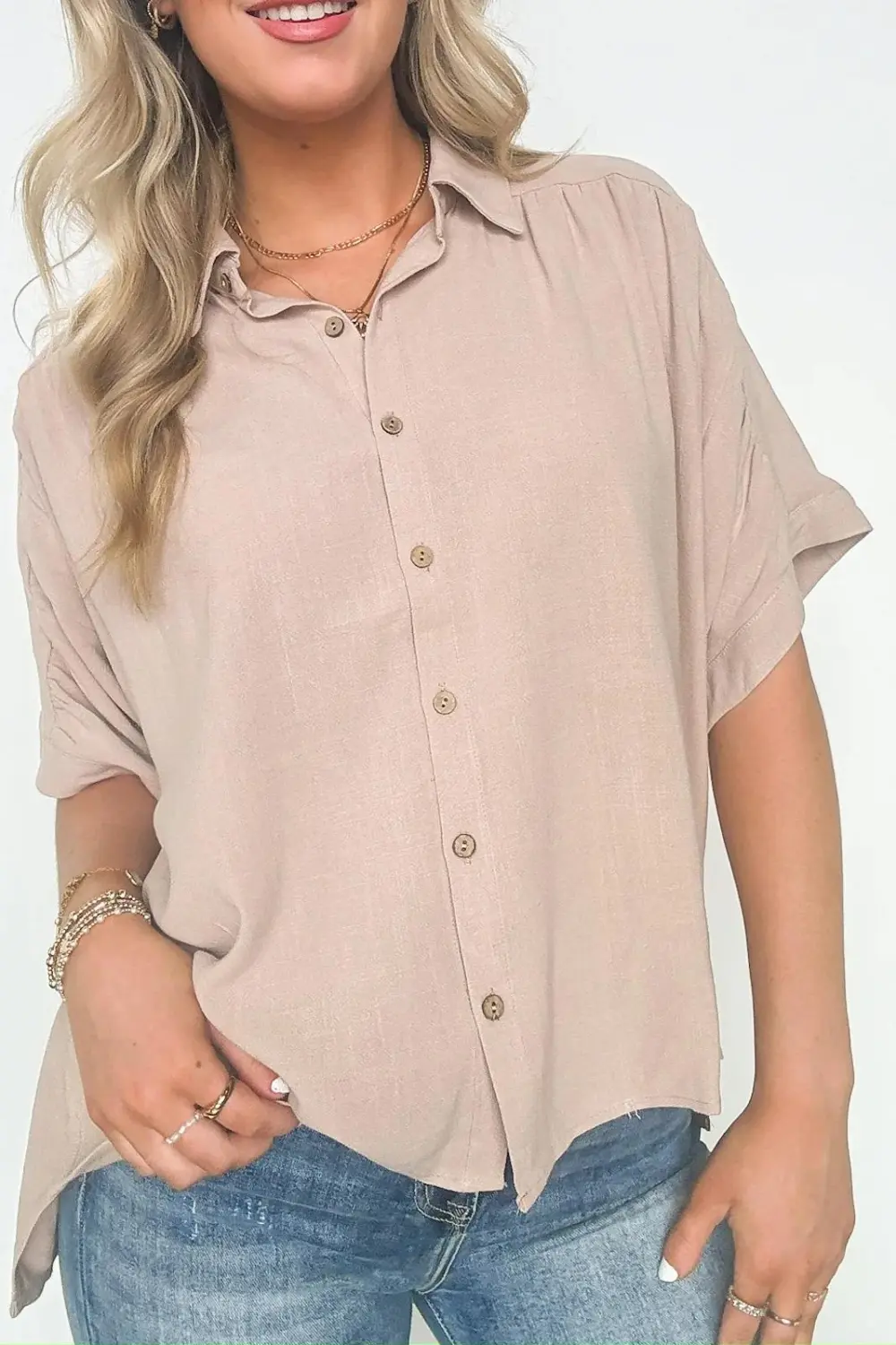 Elevated Decision Linen Button Down Top