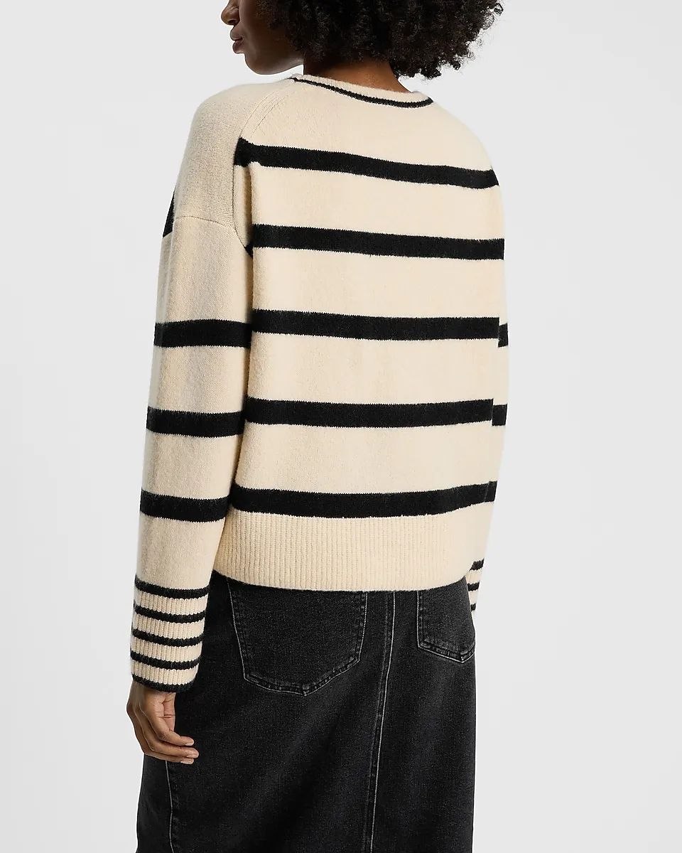 Multi Striped Crew Neck Sweater