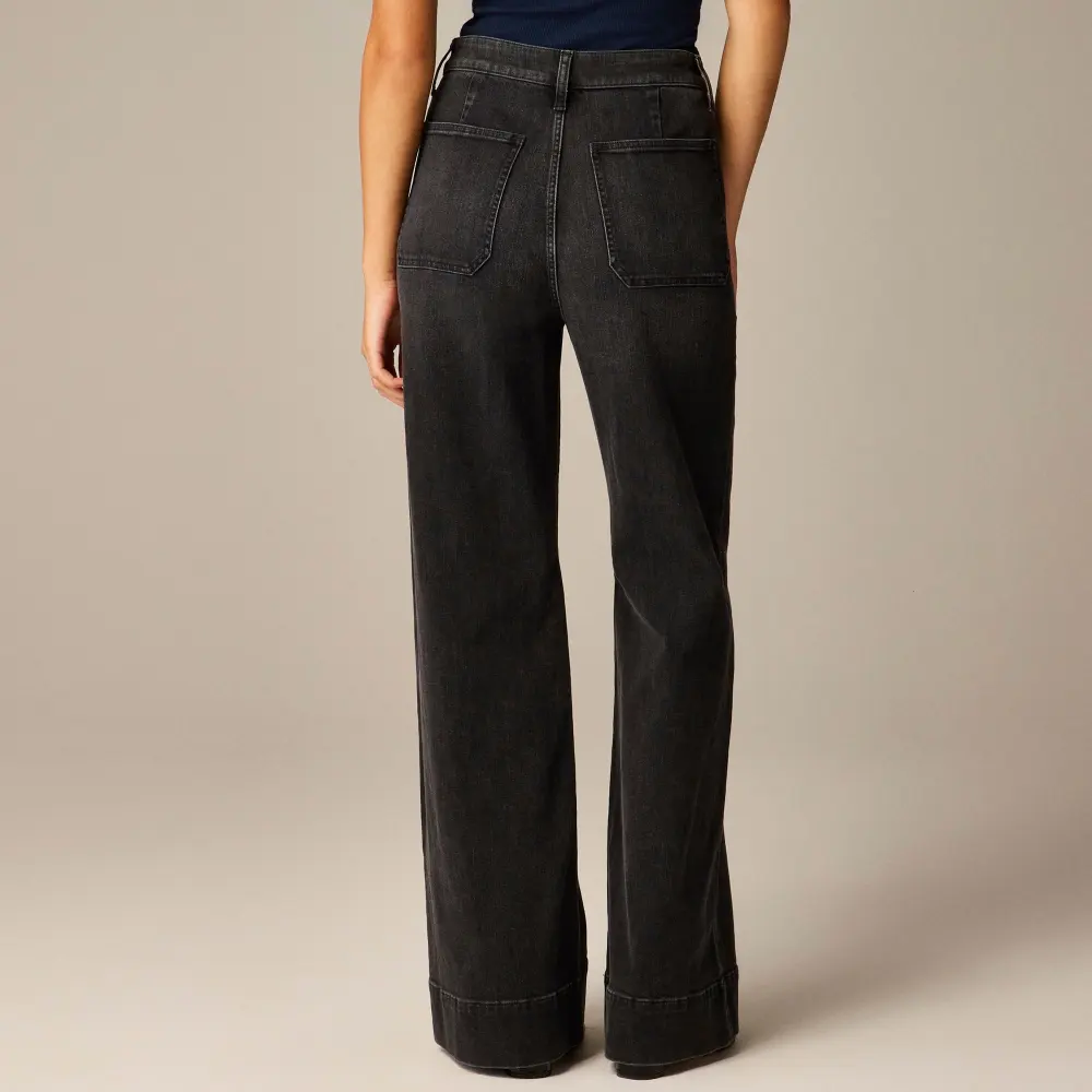 High-rise sailor denim trouser semi-stretch