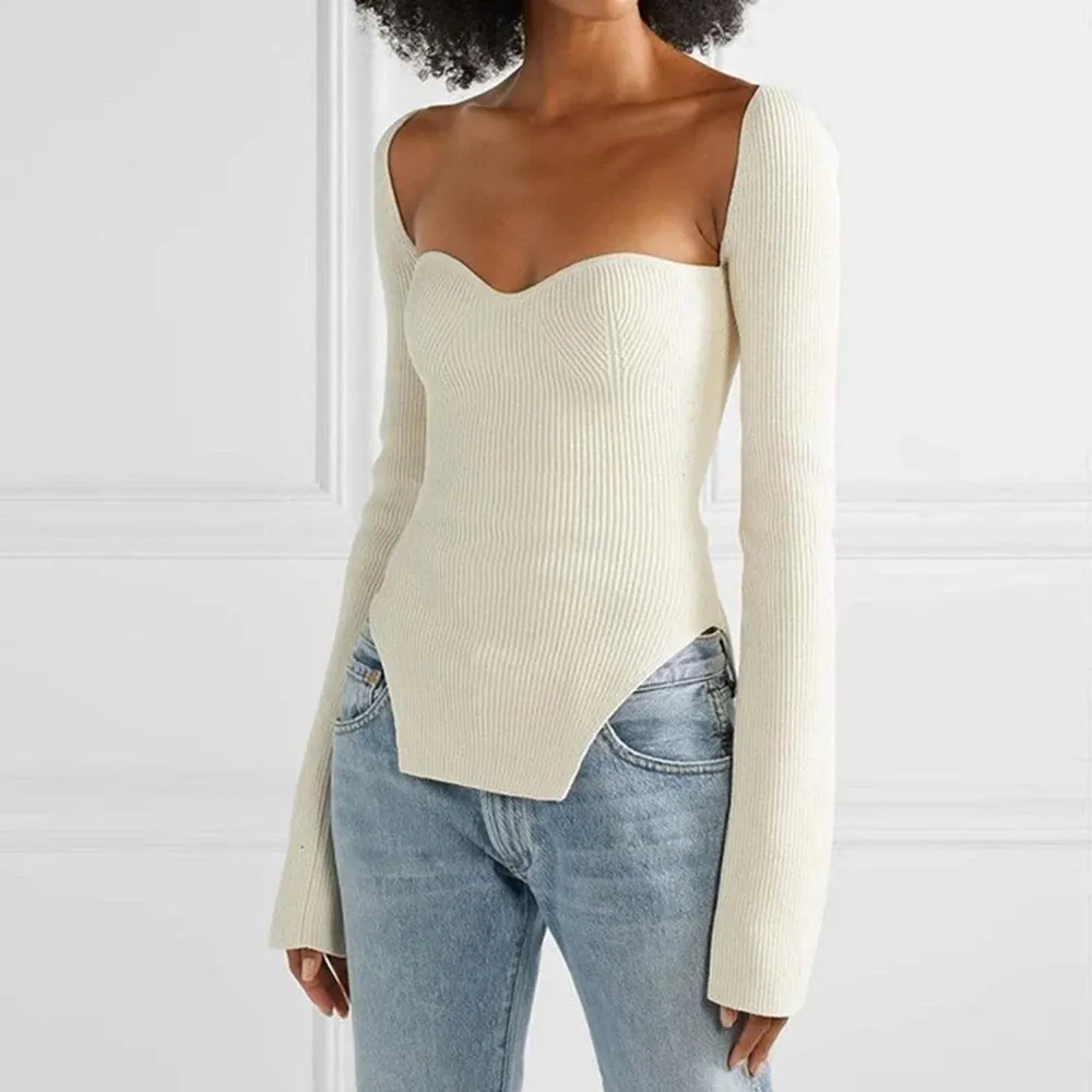 Grace Square Neck Knitted Sweater