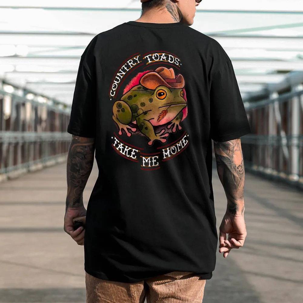 Country Toads Take Me Home Printed Men's T-shirt