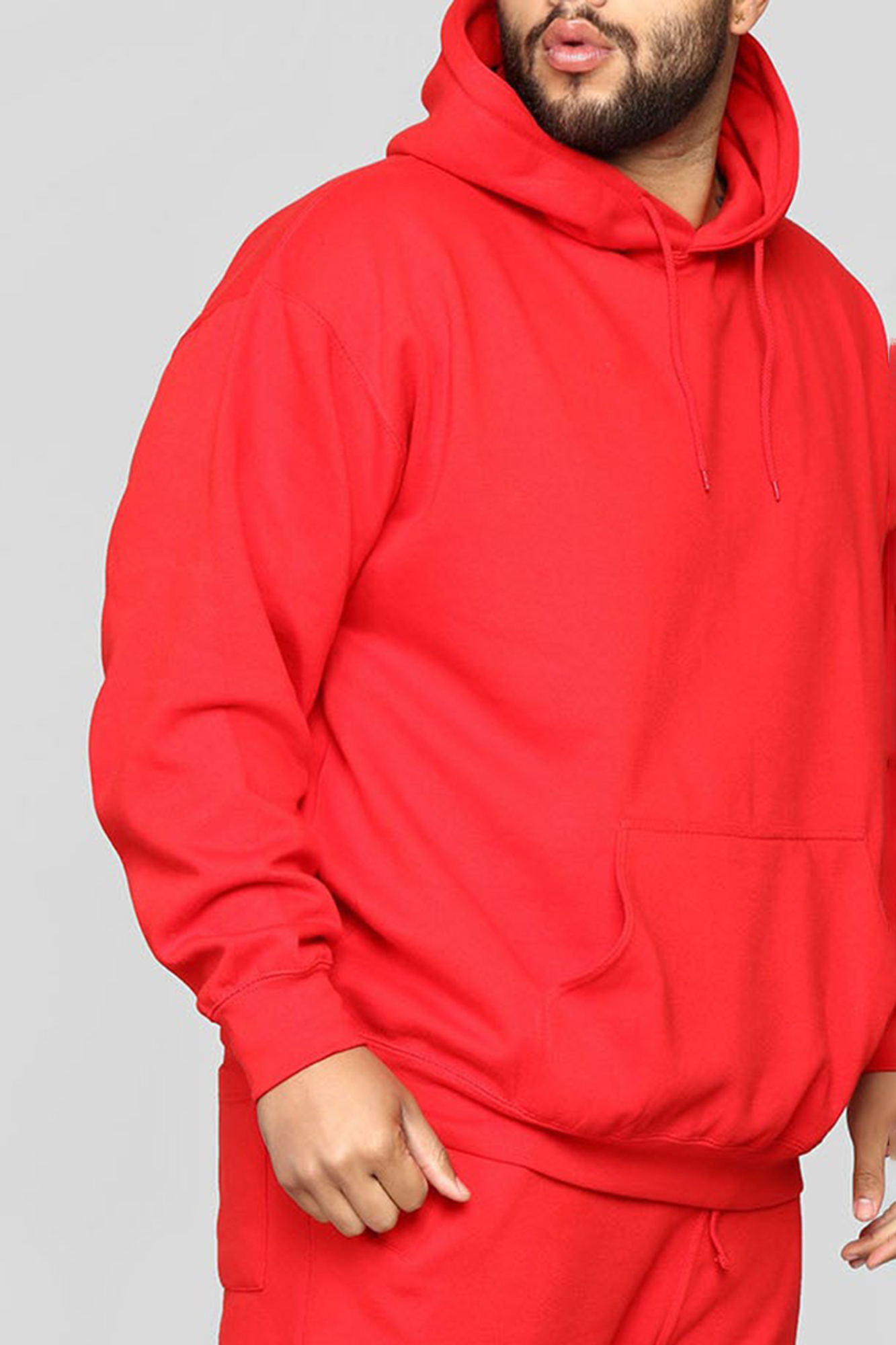 Solid Color Hoodie - Red