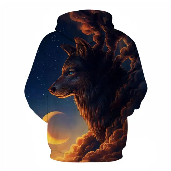 3D Graphic Printed Hoodies Wolf 123