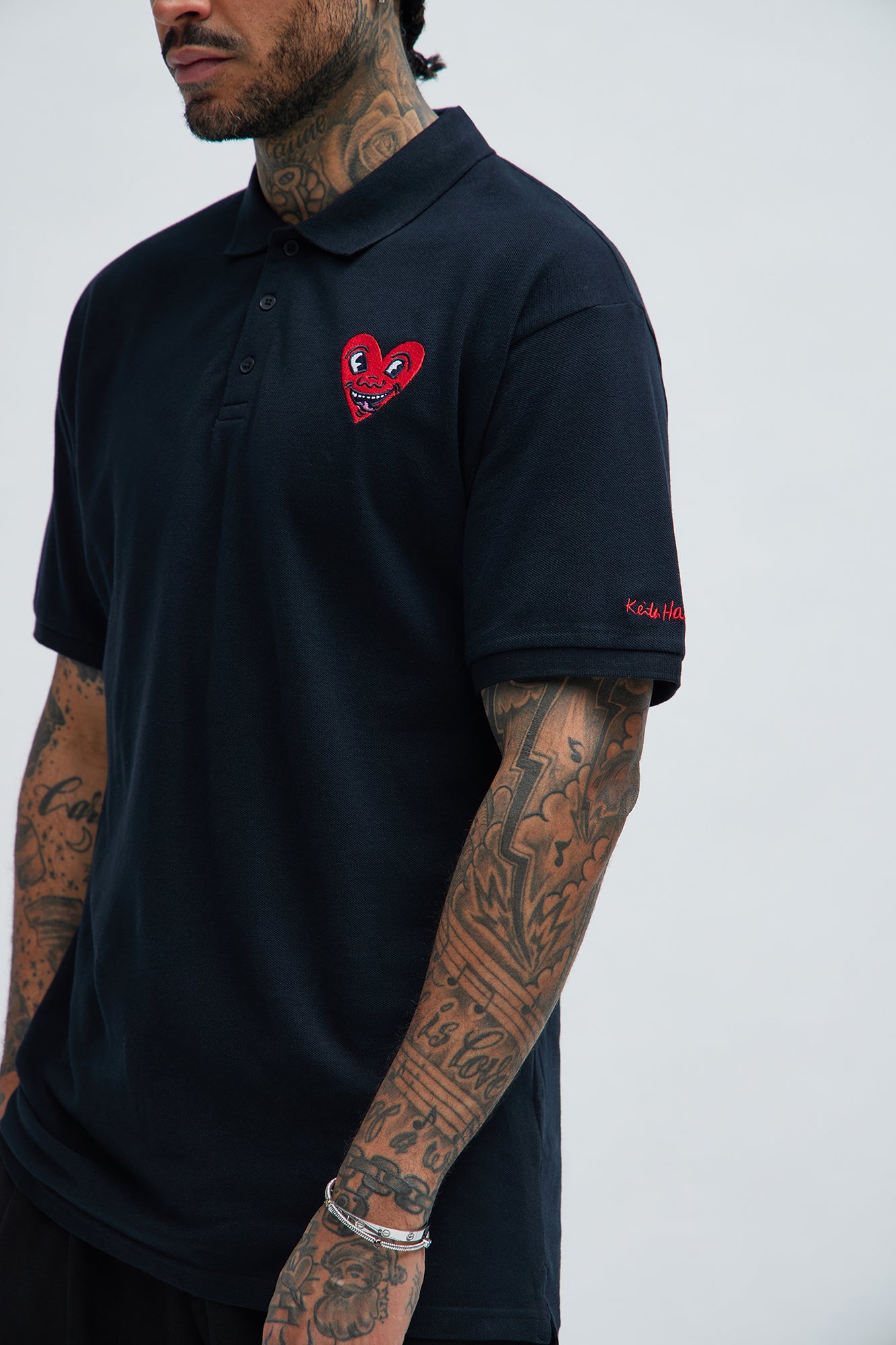 Keith Haring Heart Logo Short Sleeve Polo