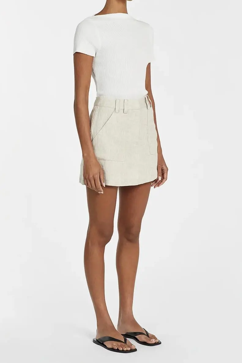 EVA NATURAL LINEN SKORT