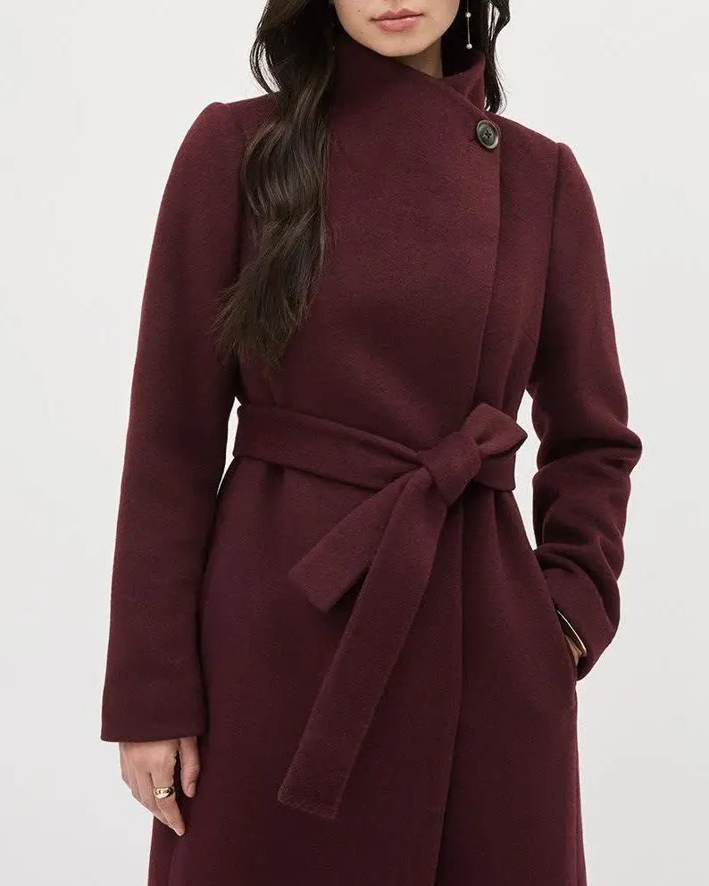 Classic Wool Coat With Removable Belt