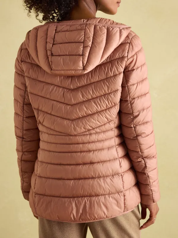 Pink Showerproof Padded Coat with Hood