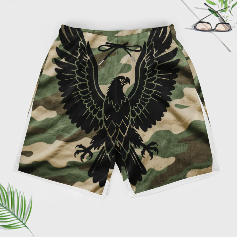 Black Eagle Camouflage Sports Board Shorts