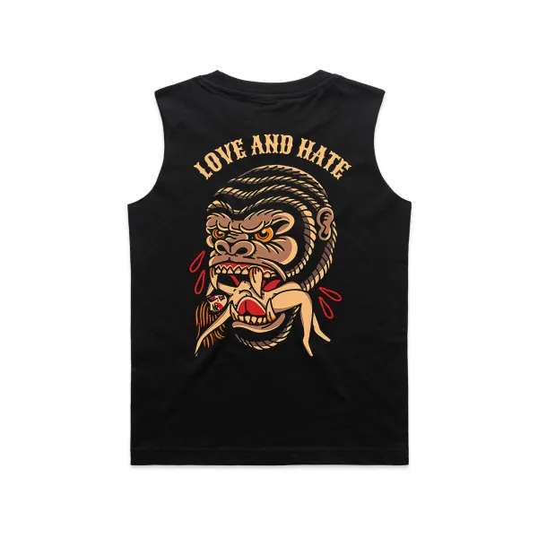 Love And Hate Print Men's Vest