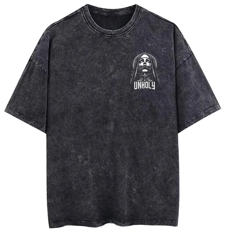 Unholy Nun Printed Oversize Washed T-Shirt
