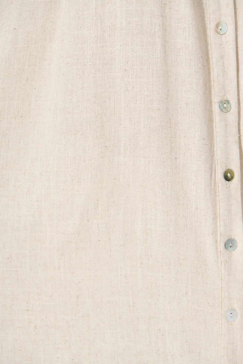 Beige Short Sleeve Button Down Linen Shirt