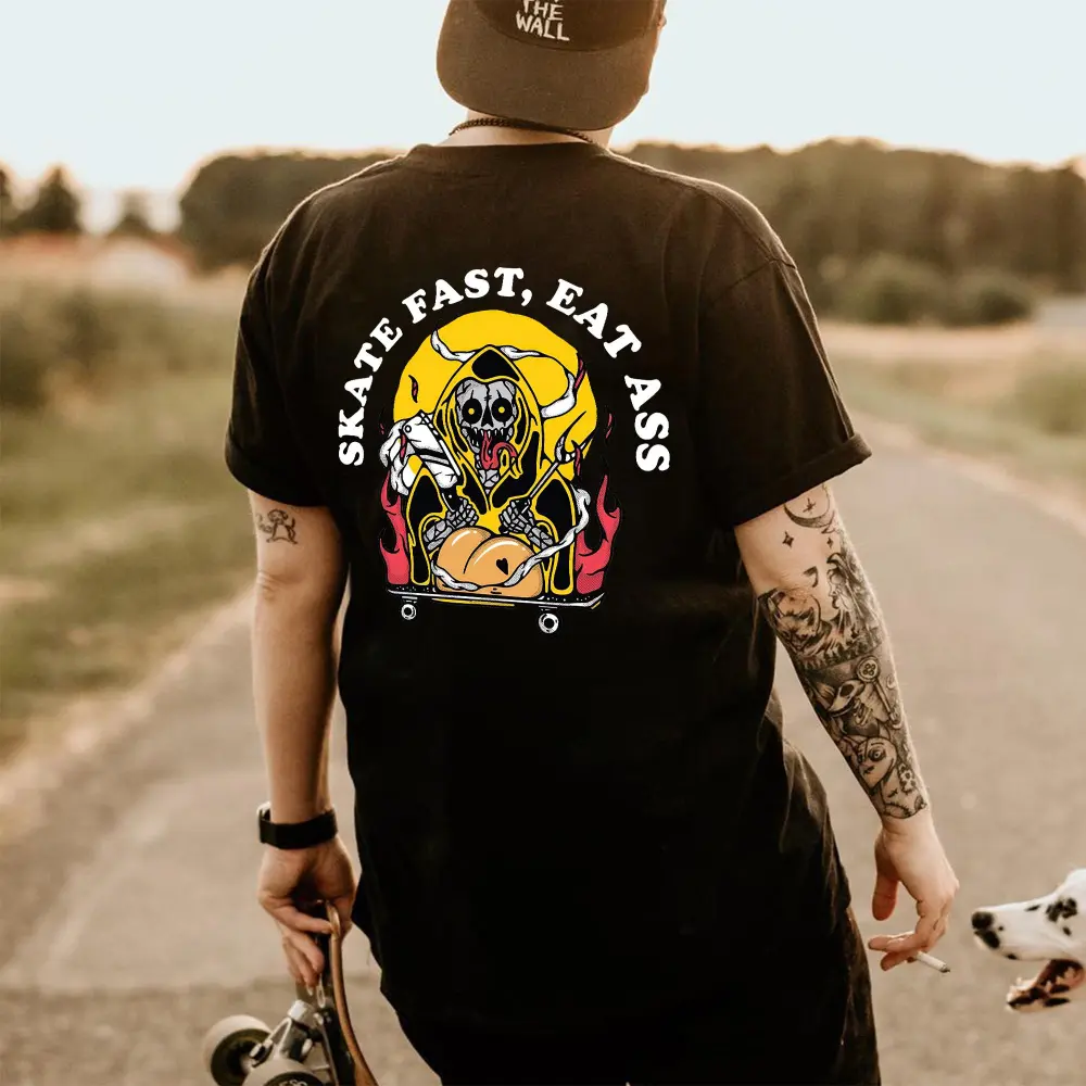 Skate Fast Eat Ass Printed Men's T-shirt