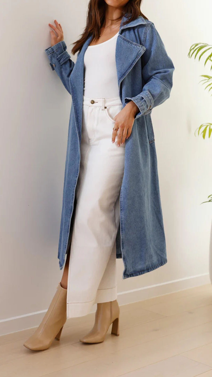 Lui Denim Trench Coat - Denim