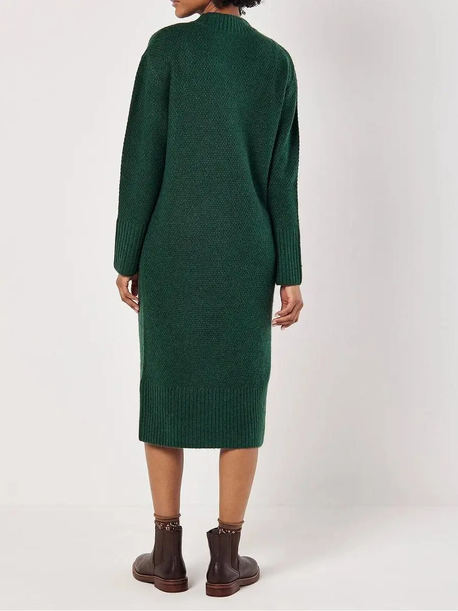 Waffle Knit Midi Dress