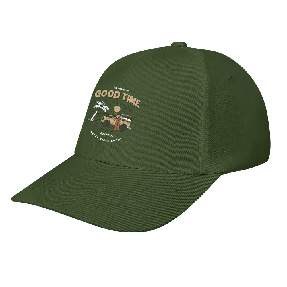 Good Time Weekend Salty Vibes Goods Printed Bent Rubber Baseball Cap