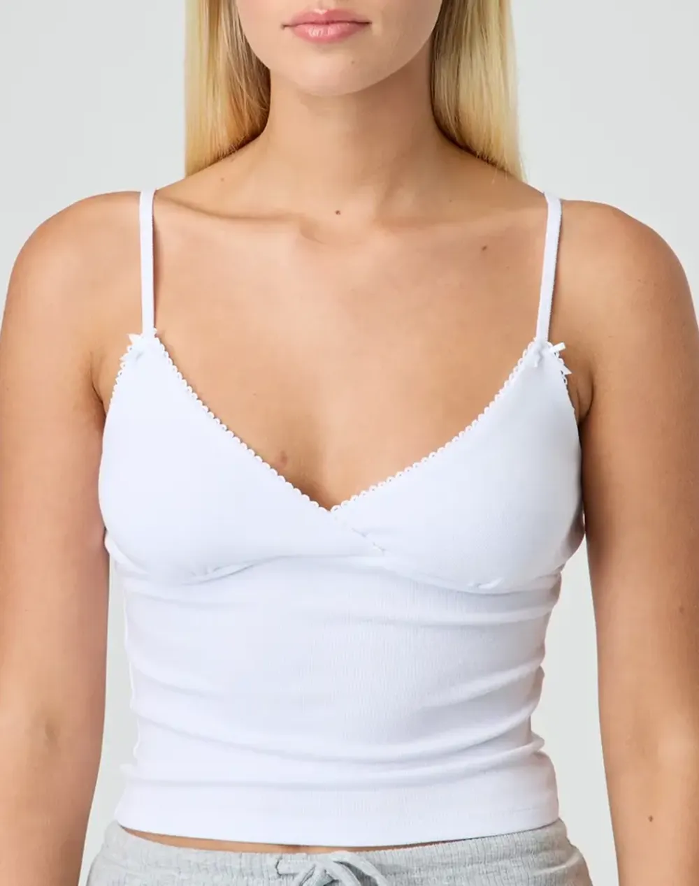 Cotton Picot Trim Cami Top