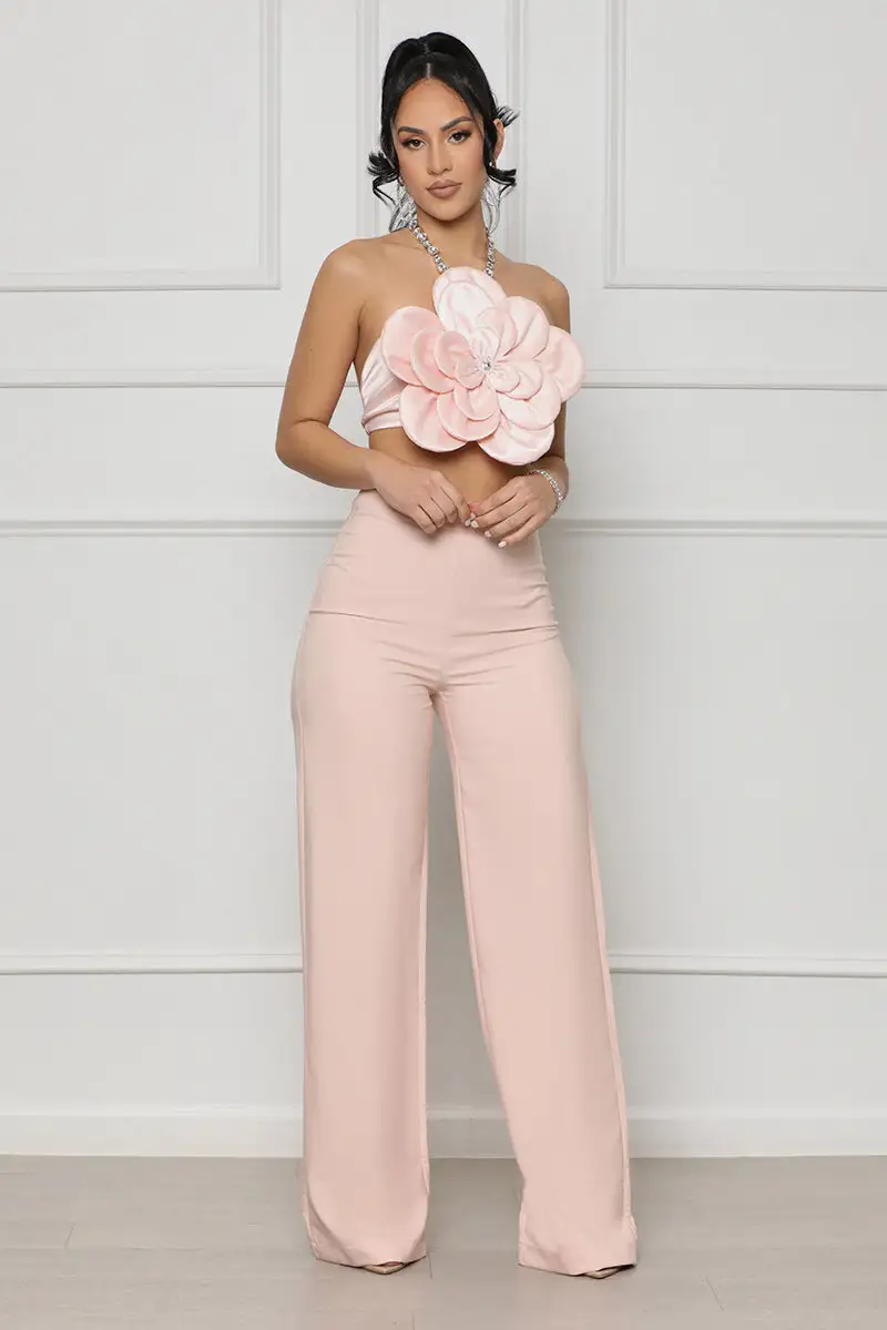 Freshly Bloomed Pants Set (Blush)