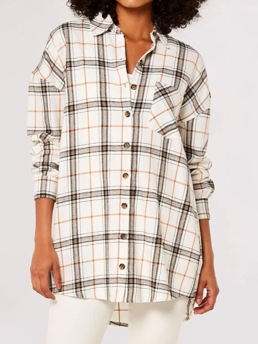 Oversized Cotton Check Shirt