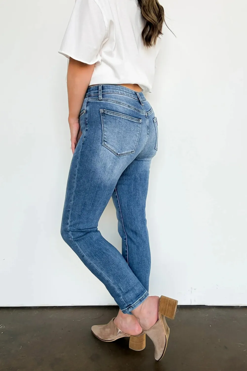 Emsley Mid Rise Slim Boyfriend Roll Hem Jeans