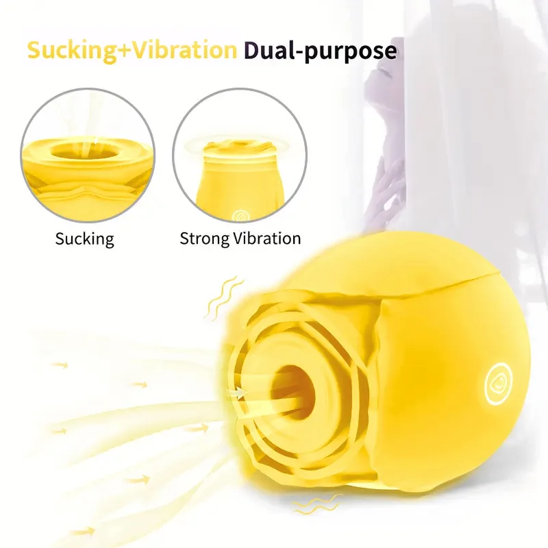 Yellow Rose Toy Vibrator Classic Sucking Vibrator 10 Frequency