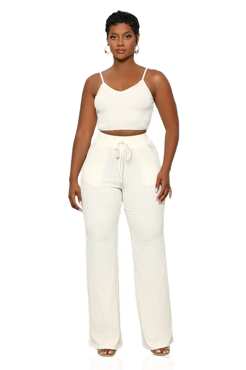 Elevated Lounge Pants Set (Cream)-FINAL SALE
