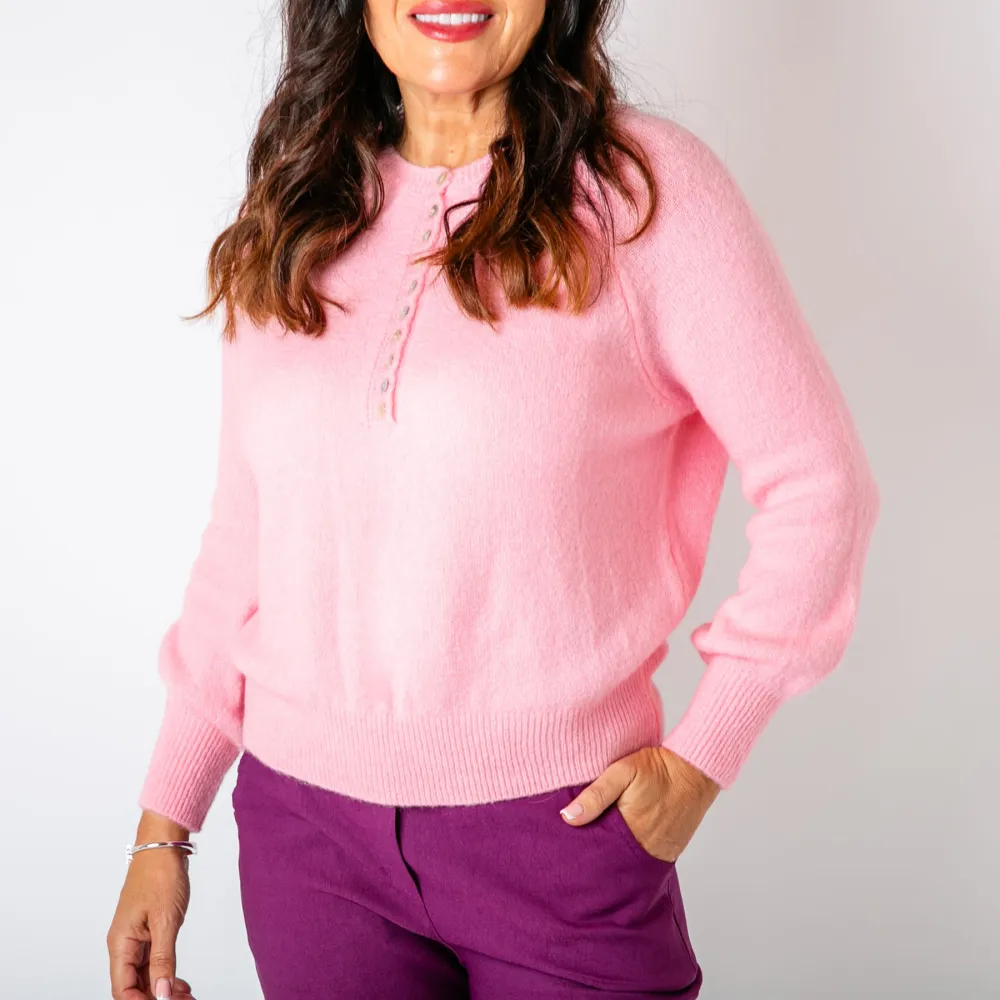 Candy Pink Crew Alpaca Jumper