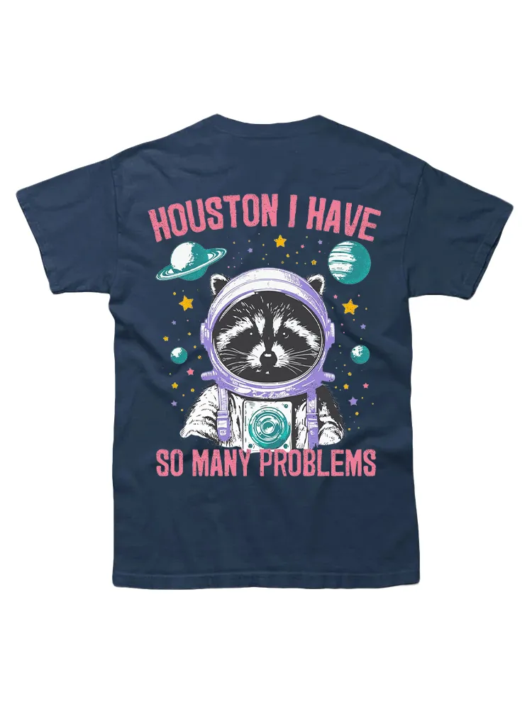 Cat Astronaut Print T-Shirt