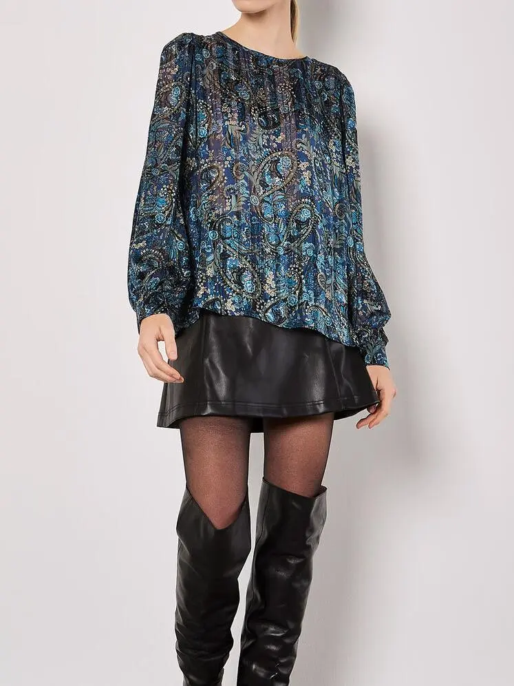 Paisley Sparkle Self Stripe Blouse