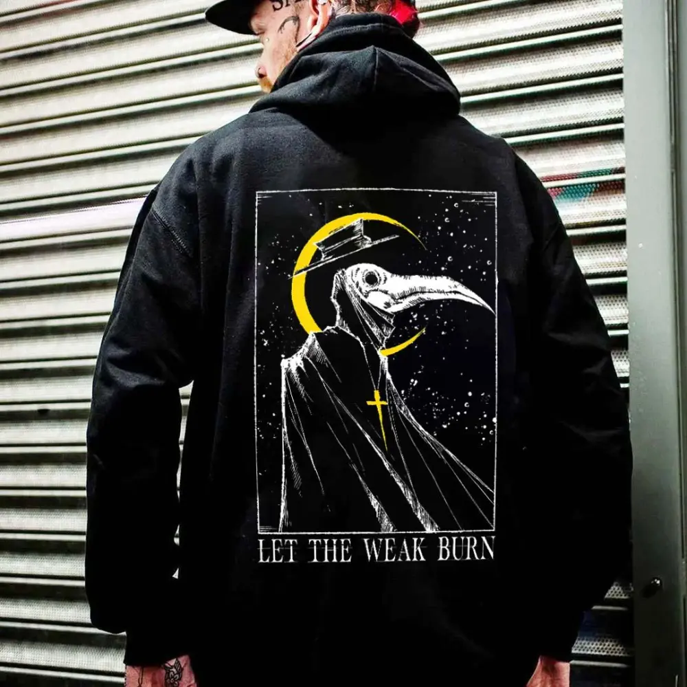 Let The Weak Burn Printed Men's Hoodie