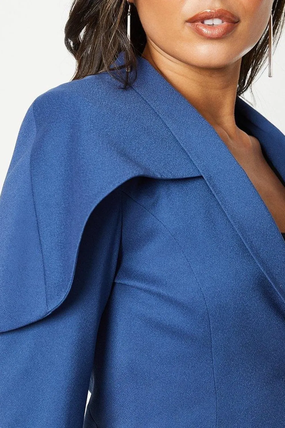 Cape Detail Fitted Blazer