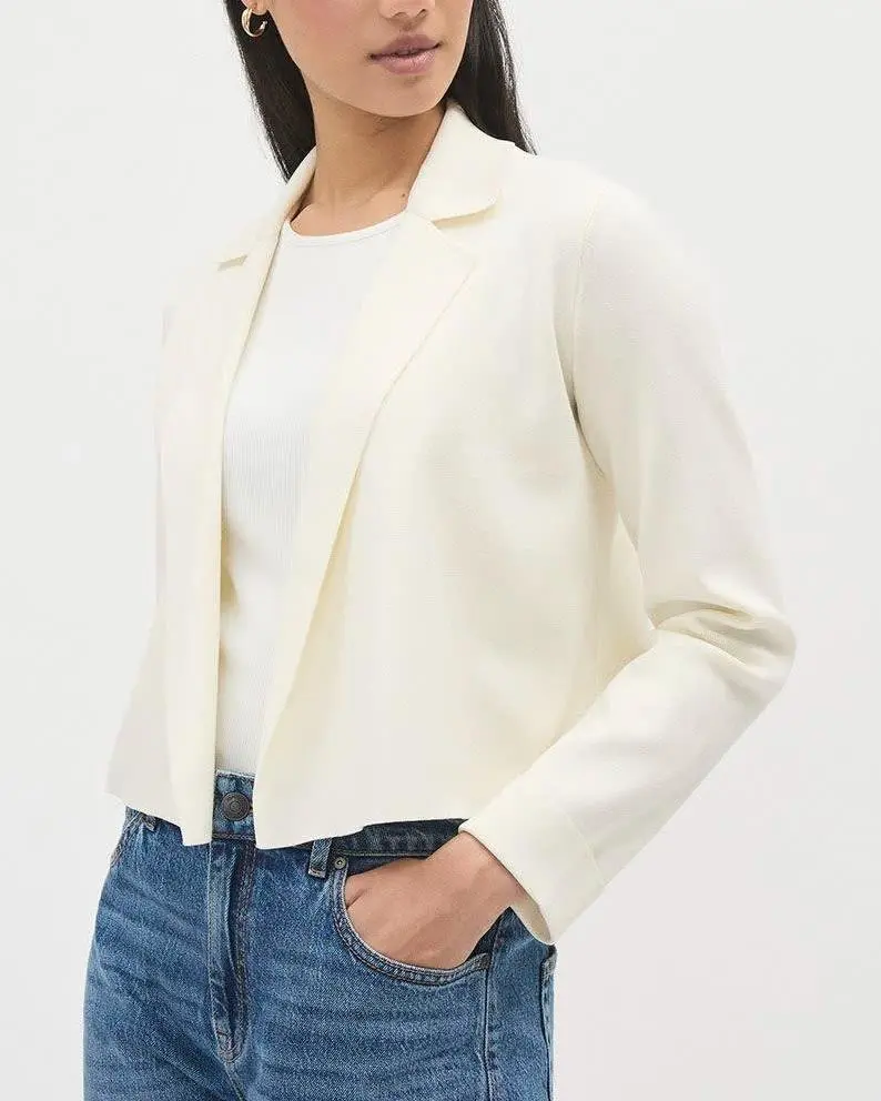 Open Cropped Sweater Blazer