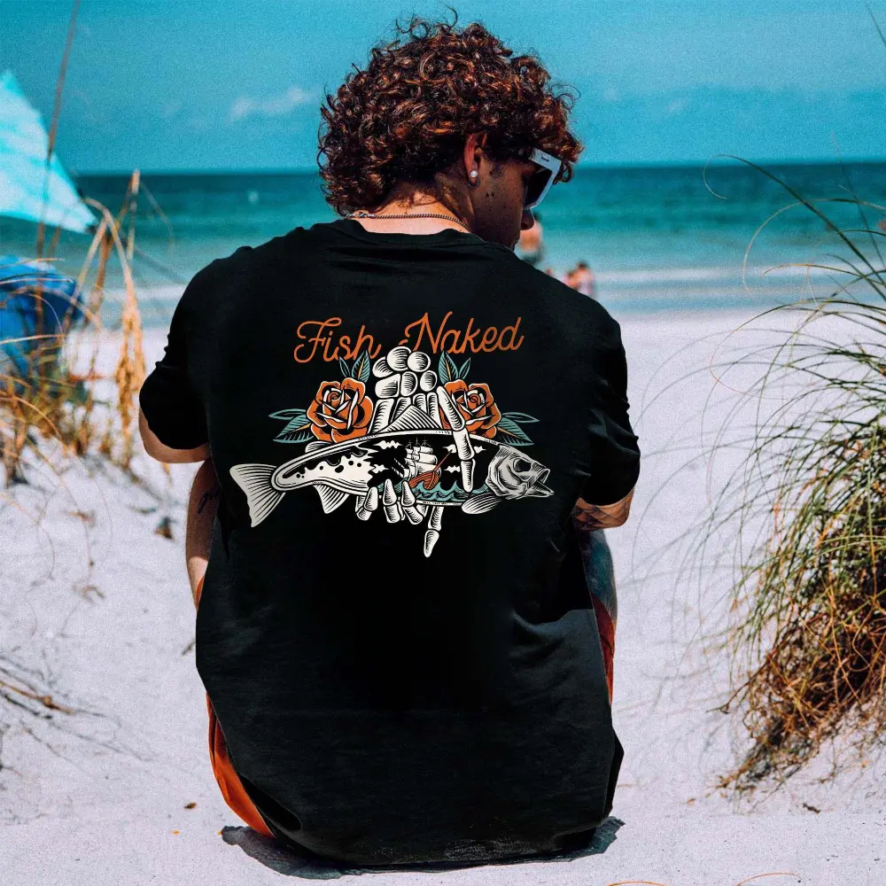 Fish Naked Printed Men's T-shirt
