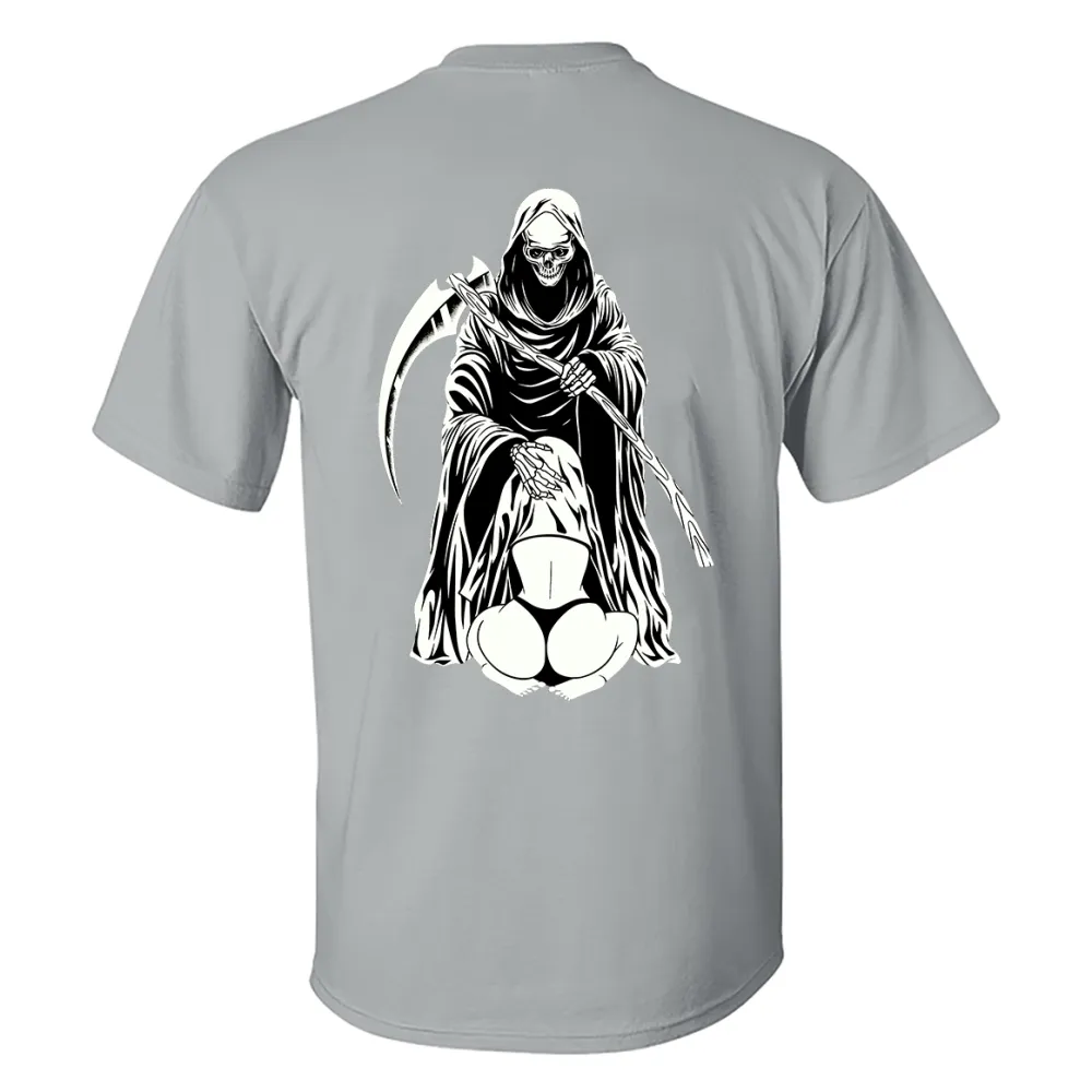 Hiding In The Reaper Crotch Printed Men's T-shirt